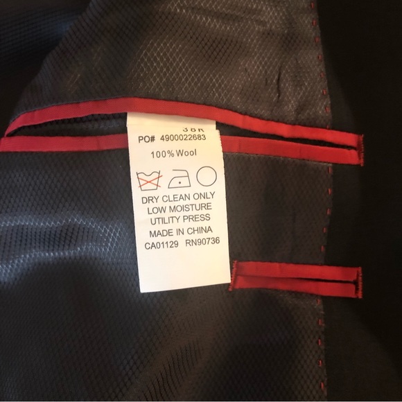 Alfani Men’s Black Sport Coat 100% Wool with Stripes - Picture 5 of 6